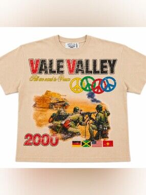 Vale Forever Vale Valley 2000 Peace Graphic Tee Beige.